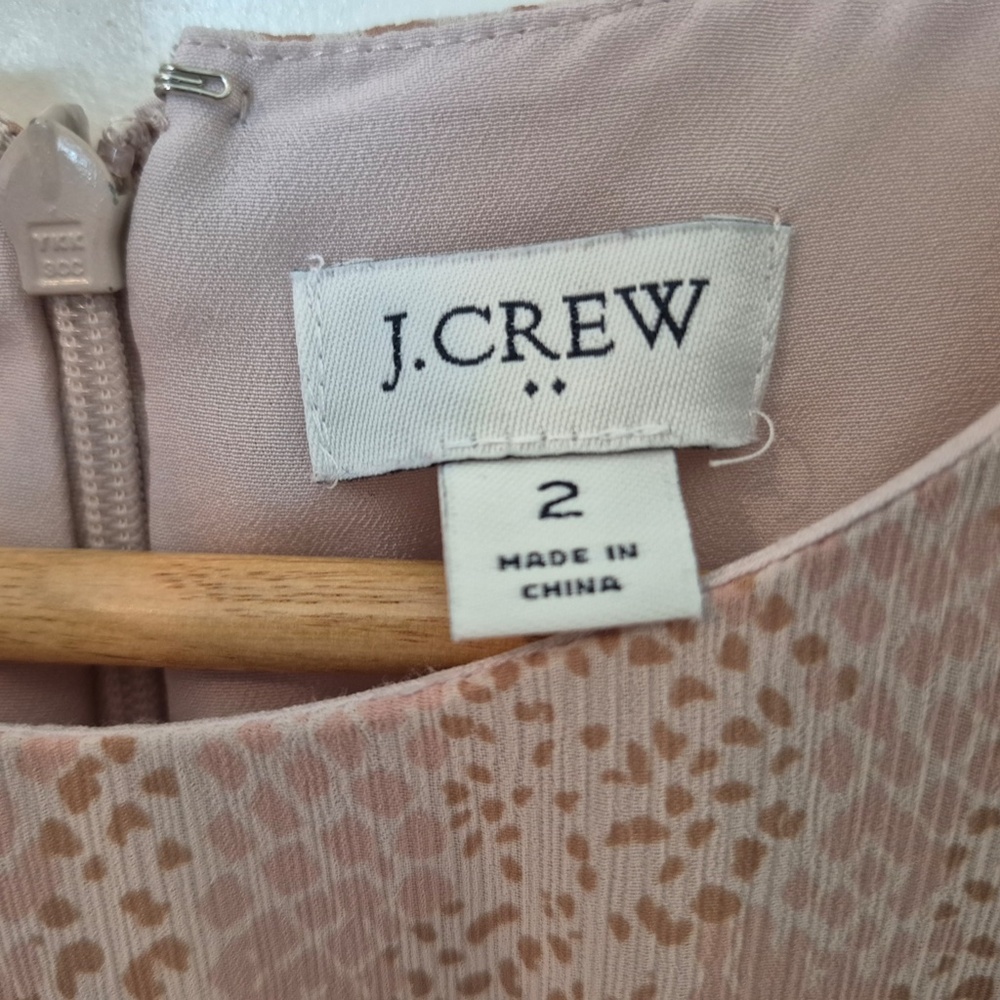 New! J. Crew Pink Snake Print Sleeveless Dress, Size 2 - Picture 2 of 4